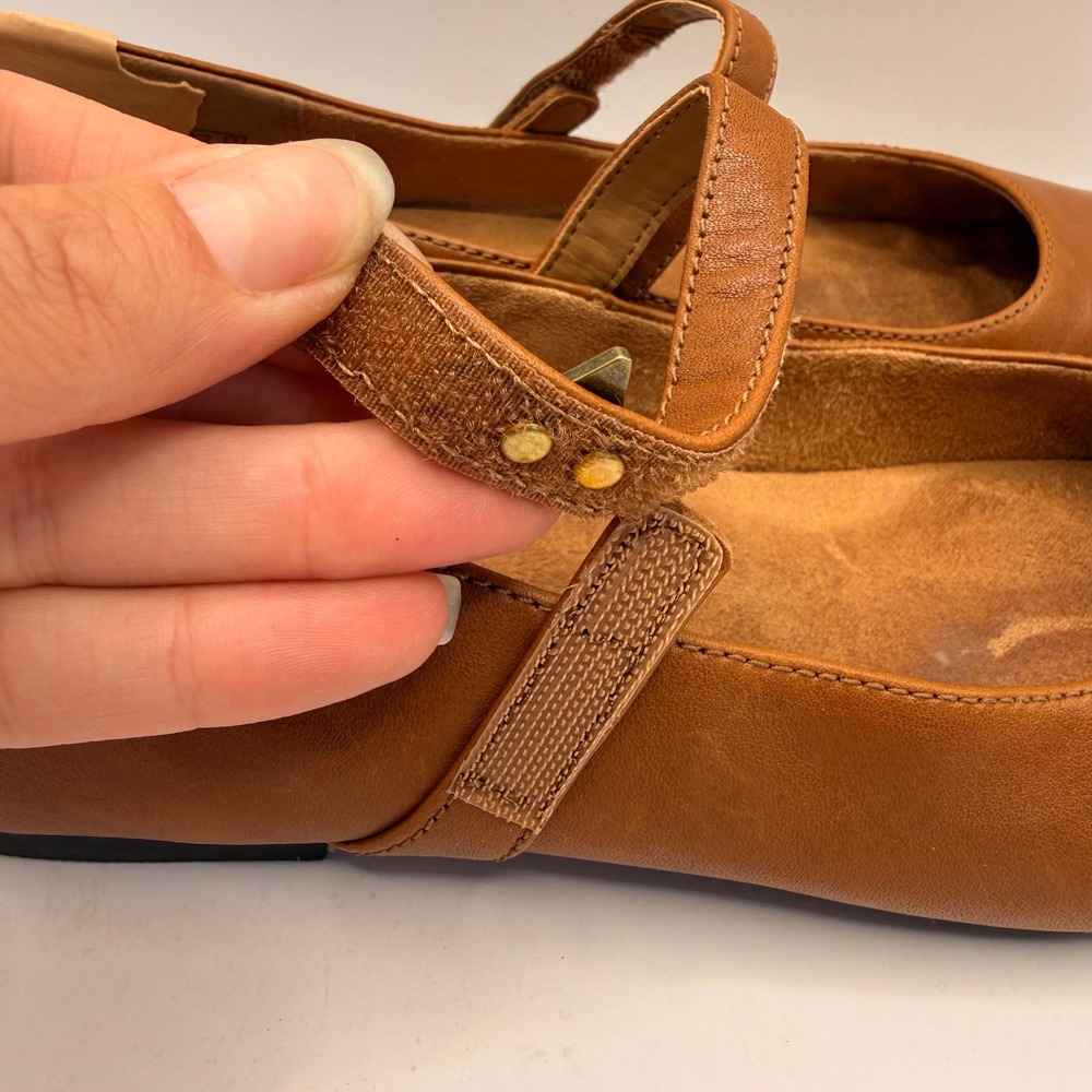 Vionic Alameda Mary Jane Flats Brown Leather Square Toe Strap Shoes Size 8.5 - Picture 7 of 7